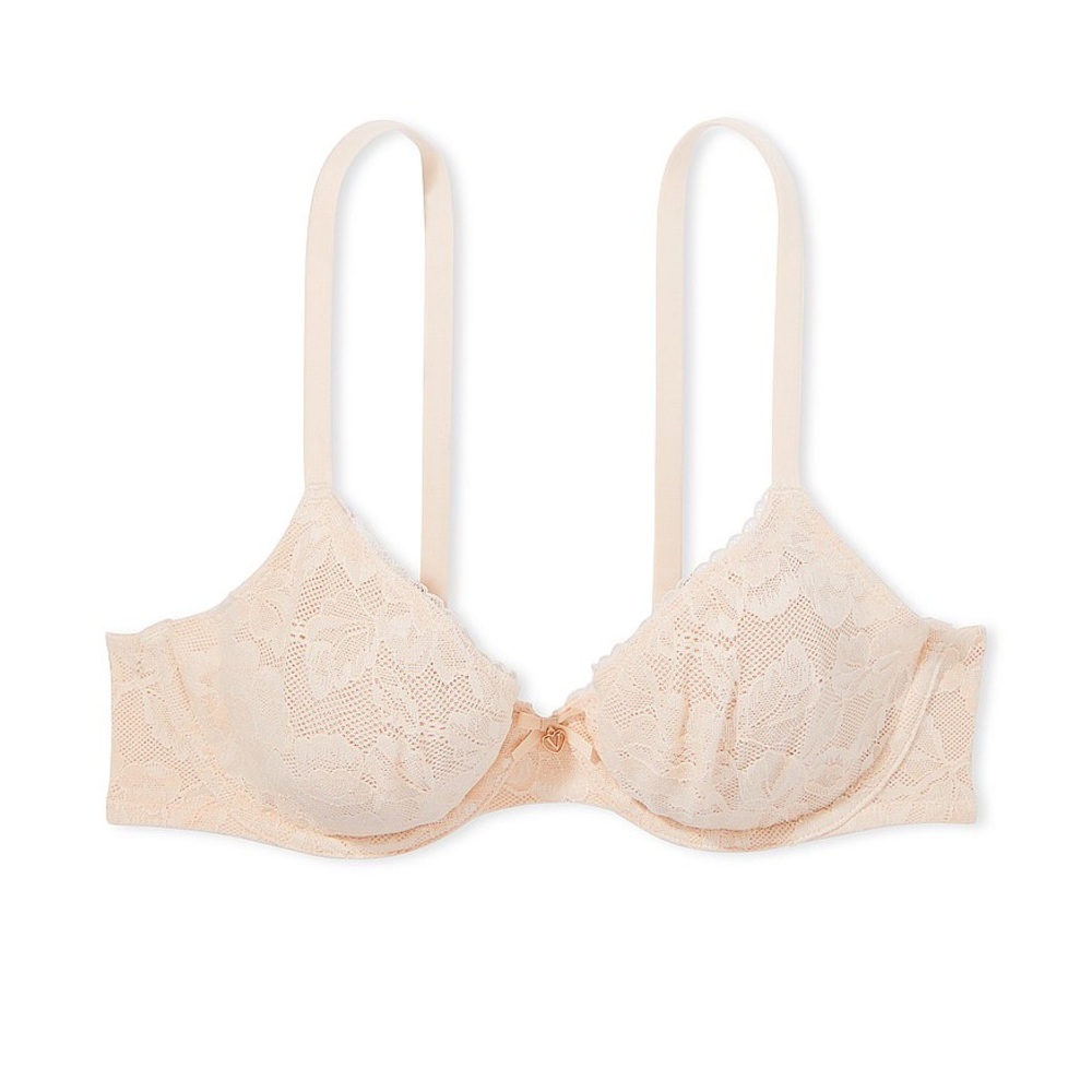 Victoria’s Secret Body By Victoria Invisible Lift Unlined Lace Demi Bra Marzipan